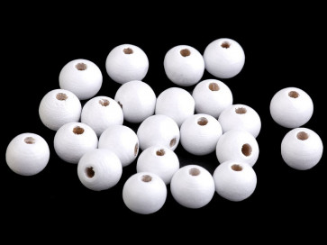lesene perle okrogle 10 mm, bele, 50 g (caa 175 kos)