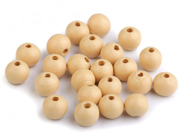 lesene perle okrogle 10 mm, bež, 50 g (cca 175 kos)