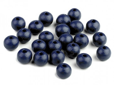 lesene perle okrogle 10 mm, modro-sive, 50 g (caa 175 kos)
