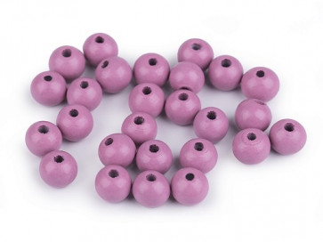 lesene perle okrogle 10 mm, sv. vijolične, 50 g (caa 175 kos)