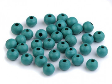 lesene perle okrogle 8 mm, turkizno-zelene, 50 g (caa 300 kos)