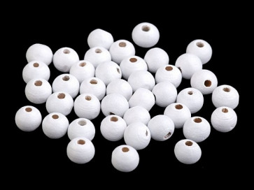 lesene perle okrogle 8 mm, bele, 50 g (caa 300 kos)
