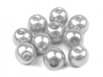 steklene perle - imitacija biserov, velikost: 8 mm, sv. sive b., 50 g (ca.74-78 kos)