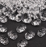 perle Rocailles 2,5x5 mm, 2 luknji, prozorne, 10 g