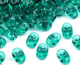 perle Rocailles 2,5x5 mm, 2 luknji, turkizne, 10 g