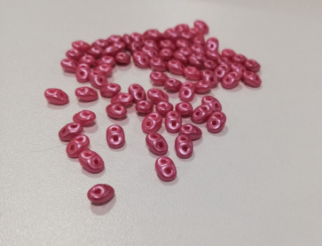 perle Rocailles 2,5x5 mm, 2 luknji, pastelno roza, 10 g
