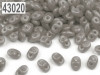 perle Rocailles 2,5x5 mm, 2 luknji, siva, 10 g
