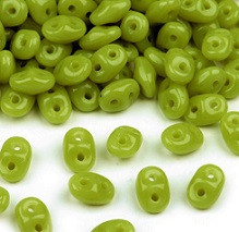 perle Rocailles 2,5x5 mm, 2 luknji, sv. zelene, 10 g