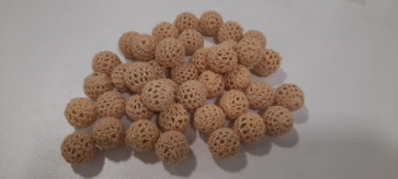 volnene-plastične perle, okrogle 14 mm, rjave, 1 kos