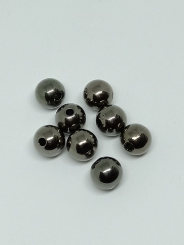 plastične perle - okrogle, 9 mm, antracit b., 20 g