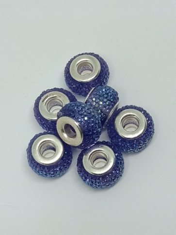akrilne perle z veliko luknjo 9x14 mm, ultramarin, 1 kos