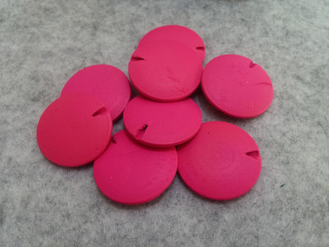 lesene perle ploščate - okrogle 30 mm, pink, 5 kos