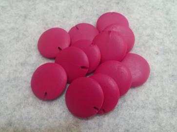 lesene perle ploščate - okrogle 30 mm, temno roza, 5 kos