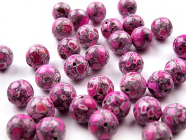 perle iz kamna - okrogle, 10 mm, pink, 1 kos