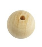 lesene perle, 15 mm okrogle, naravne, 1 kos