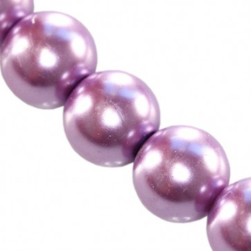 steklene perle, okrogle 8 mm, vijola, 1 niz - 80 cm
