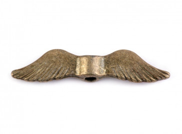 kovinski dodatek - krila 5x24 mm, vintage, 1 kos