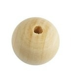 lesene perle, 40 mm okrogle, naravne, 1 kos