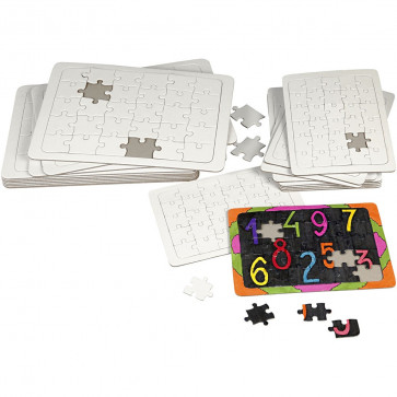 Puzzle A4 21x30 cm, bele b., deli sestavljanje: 5x6, za risanje s flomastri, 1 kos
