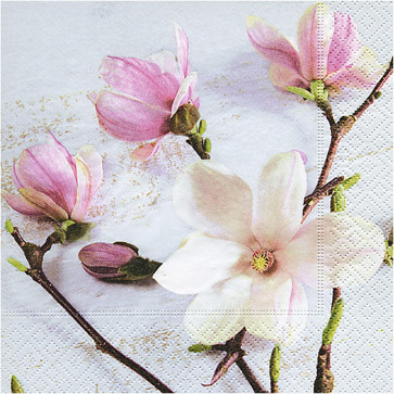 papirnate serviete 33x33 cm, 3-slojne, magnolija, 1 kos