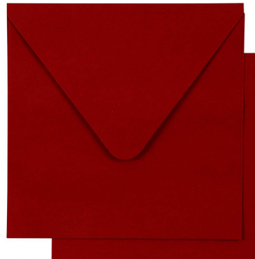 kuverta, 13.5x13.5 cm, 100 g, rdeča b., 1 kos