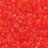 steklene perle 2 mm, rdeče, prosojne, 20 gr