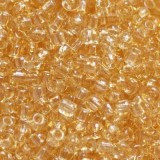 steklene perle 2 mm, medeno zlate, prosojne, 20 gr