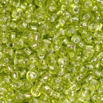 steklene perle 2 mm, sv. zelene, prosojne, 20 gr