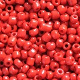 steklene perle 2 mm, rdeče, neprosojne, 20 gr