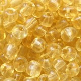 steklene perle 3,5 mm, zlate, prosojne, 20 gr