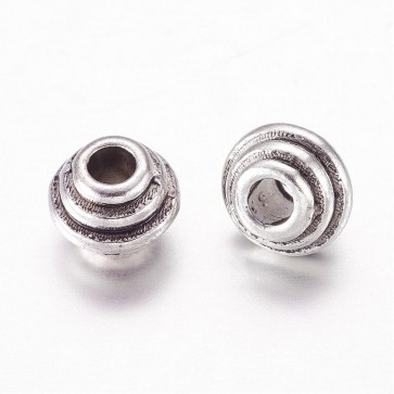 kovinske perle Tibetanski slog, brez niklja, dekorativne, 6.5x5x2.5 mm, 10 kos
