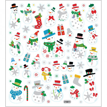  božične nalepke, 15x16,5 cm, samolepilne, snežaki, 1 pola