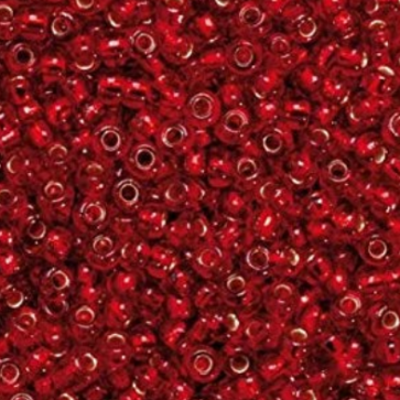EFCO steklene perle 3,5 mm, prosojne, temno rdeče barve, 17 g