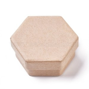 škatla iz kartona (šestkotnik) 6.5x5.75x2.7 cm, rjava, 1 kos