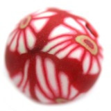 fimo perle okrogle 8 mm, rdeče, 5 kos