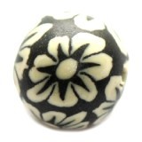 fimo perle okrogle 8 mm, črne, 5 kos