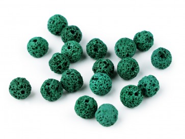 lava perle, 8 mm, green turquoise, 1 kos