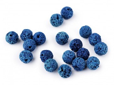 lava perle, 8 mm, blue, 1 kos