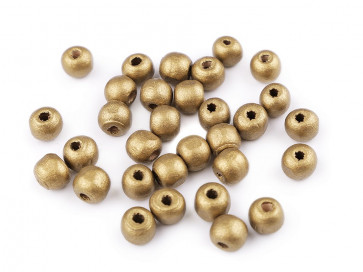 lesene perle okrogle 10 mm, metallic gold, 20g