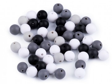 akrilne perle 8 mm, mix - mat, velikost luknje: 1,4 mm, 50 kos