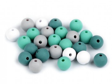 akrilne perle 10 mm, mix - mat, velikost luknje: 1,2 mm, 20 kos