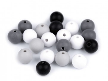 akrilne perle 10 mm, mix - mat, velikost luknje: 1,2 mm, 20 kos