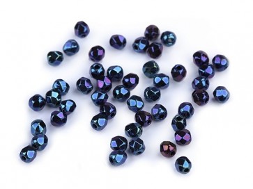 perle - češko steklo 3 mm, blue sapphire, 2.5 G