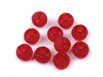 akrilne perle z veliko luknjo 8x12 mm, dark red, 1 kos