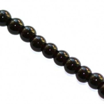 steklene perle, okrogle 3mm, črne, 1 niz - 32 cm