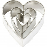 kovinski izrezovalnik, srce, cca. 20-40 mm, 1 komplet (3 kosi)
