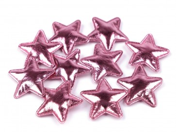 zvezda dekorativna, 3 cm, roza, 1 kos