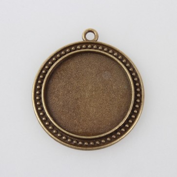 osnova za obesek - medaljon 44x39x3 mm, barva antik, brez niklja, velikost kapljice: 30 mm, 1 kos