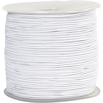elastična vrvica 1 mm, bela, 1 m