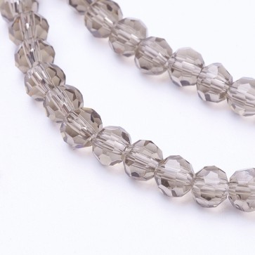 Steklene perle, nepravilno okrogle 4 mm, velikost luknje 1 mm, grey b., 1 niz - cca 92 kos